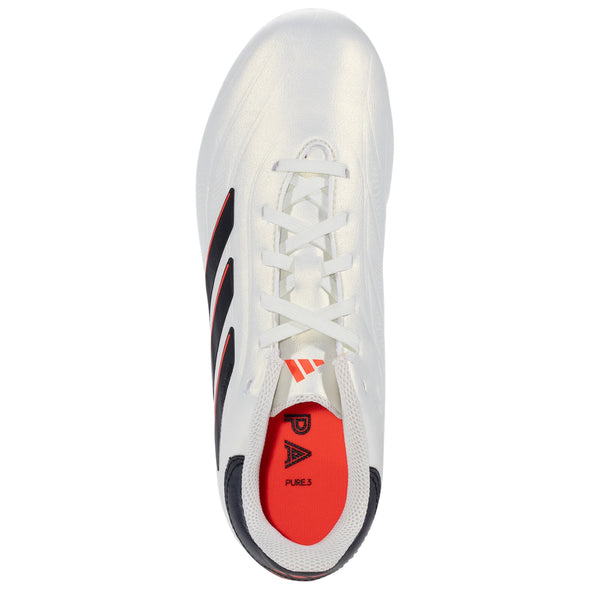 adidas Copa Pure 2 League FG Junior Firm Ground Soccer Cleat - Ivory/Core Black/Solar Red
