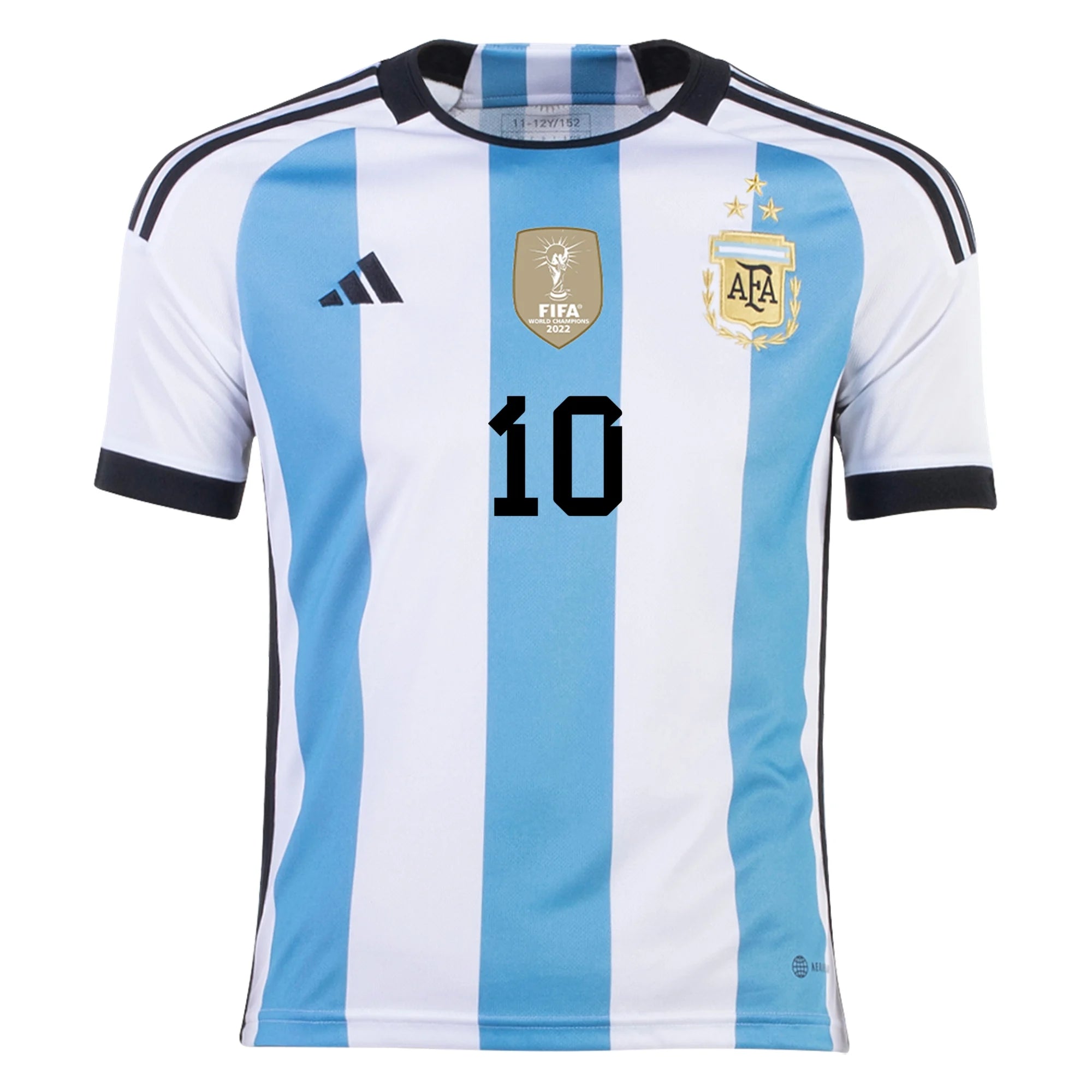 Youth Replica adidas Messi Argentina THREE STAR Home Jersey 2023