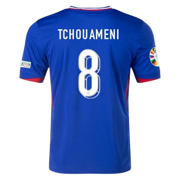 Men's Replica Nike Tchouaméni France Home Jersey 2024