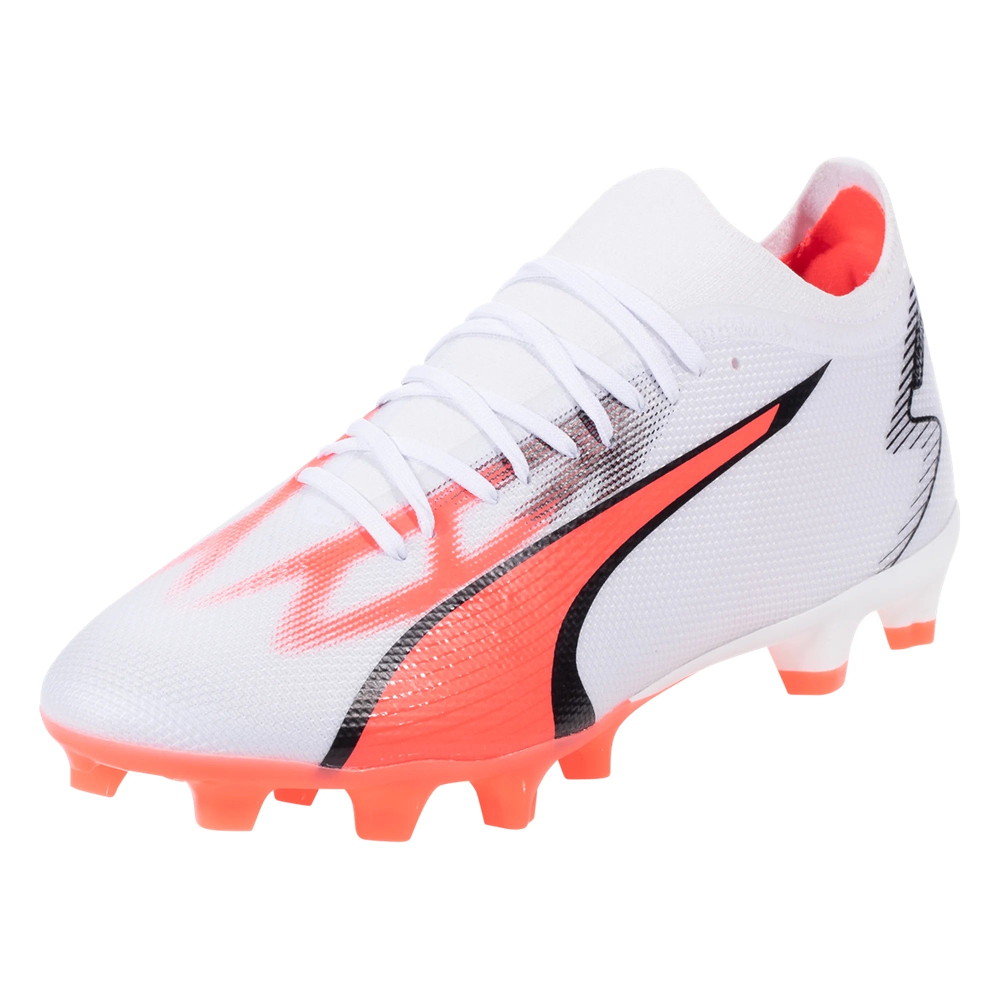 Puma Ultra Match FG AG Firm Ground Soccer Cleat White Black Fire