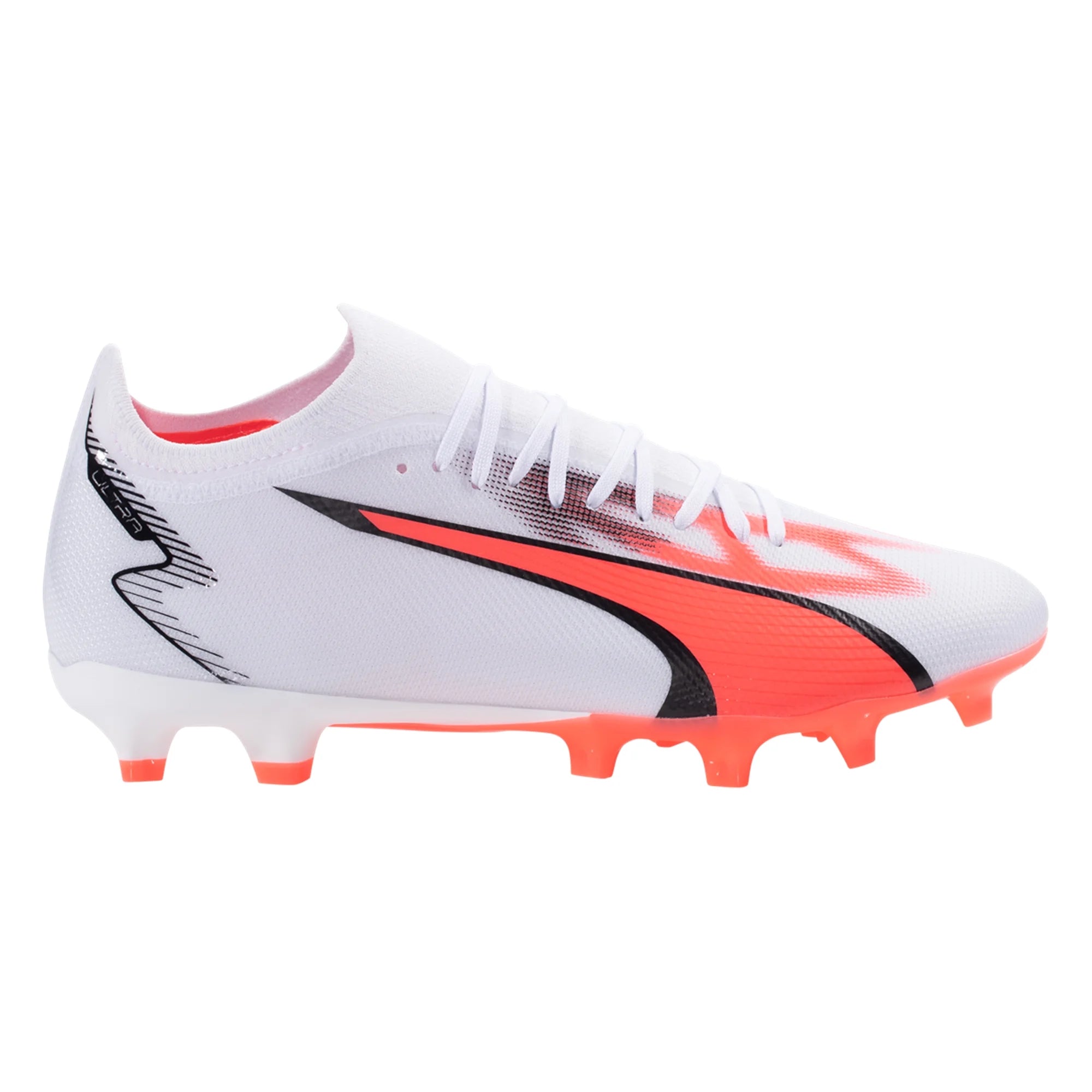 Puma Ultra Match White/Black/Fire Orchid – Soccer Cleat - 107347-01 Soccer USA Ground FG/AG Firm Zone