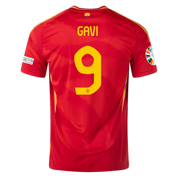 Men's Authentic Adidas Gavi Spain Home Jersey 2024