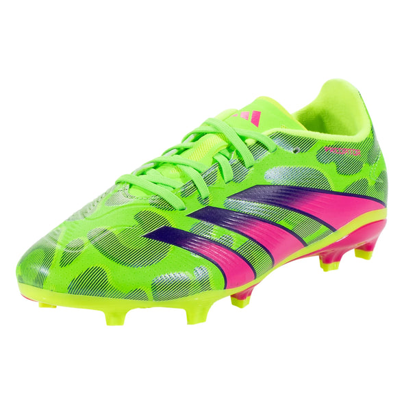 adidas Predator League Low FG Junior Firm Ground Soccer Cleat - Solar Green/Shock Pink/Lucid Lemon