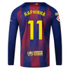 Men's Replica Nike Raphinha Barcelona Long Sleeve Home Jersey 25/26