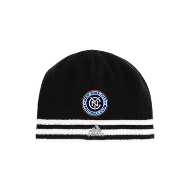 NYCFC Talent Centers Year-Round Program adidas Leverage Knit Beanie Black/White