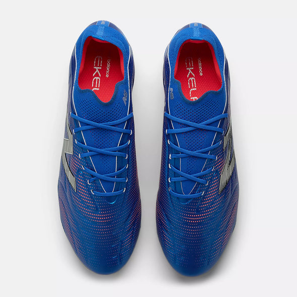 New Balance Tekela Elite Low Laced FG Firm Ground Soccer Cleats V5- Blue Gemstone/Energy Red/Silver