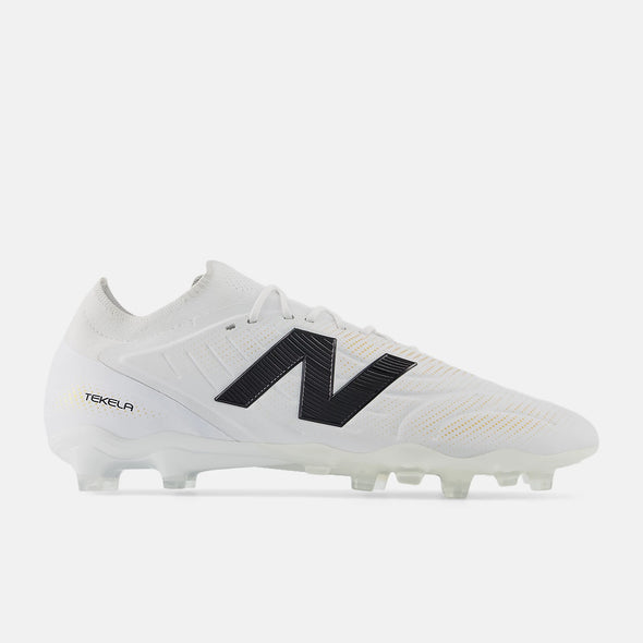 New Balance Tekela Elite Low Laced FG Firm Ground Soccer Cleats V5-White/Black/Gold