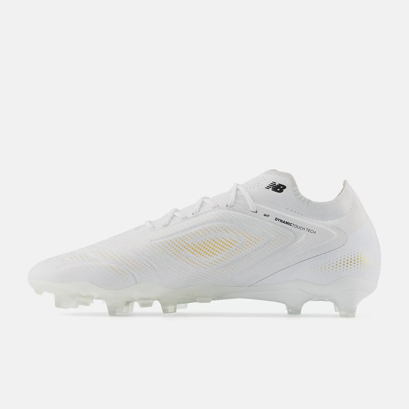 New Balance Tekela Elite Low Laced FG Firm Ground Soccer Cleats V5-White/Black/Gold