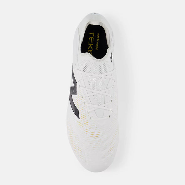 New Balance Tekela Elite Low Laced FG Firm Ground Soccer Cleats V5-White/Black/Gold