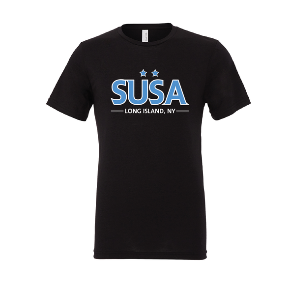 SUSA (Club Name) Bella + Canvas Short Sleeve Triblend T-Shirt Solid Black