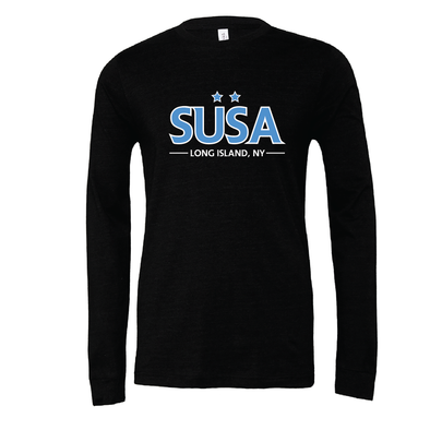 SUSA New England RL (Transfer) Bella + Canvas Long Sleeve Triblend T-Shirt Heather Black