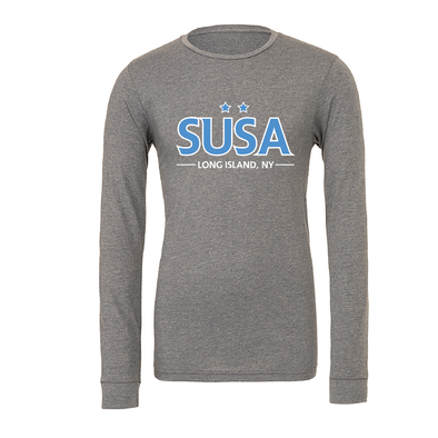 SUSA New England RL (Transfer) Bella + Canvas Long Sleeve Triblend T-Shirt Grey