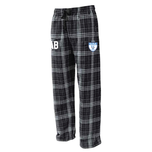 SUSA Flannel Plaid Pajama Pant Black/White