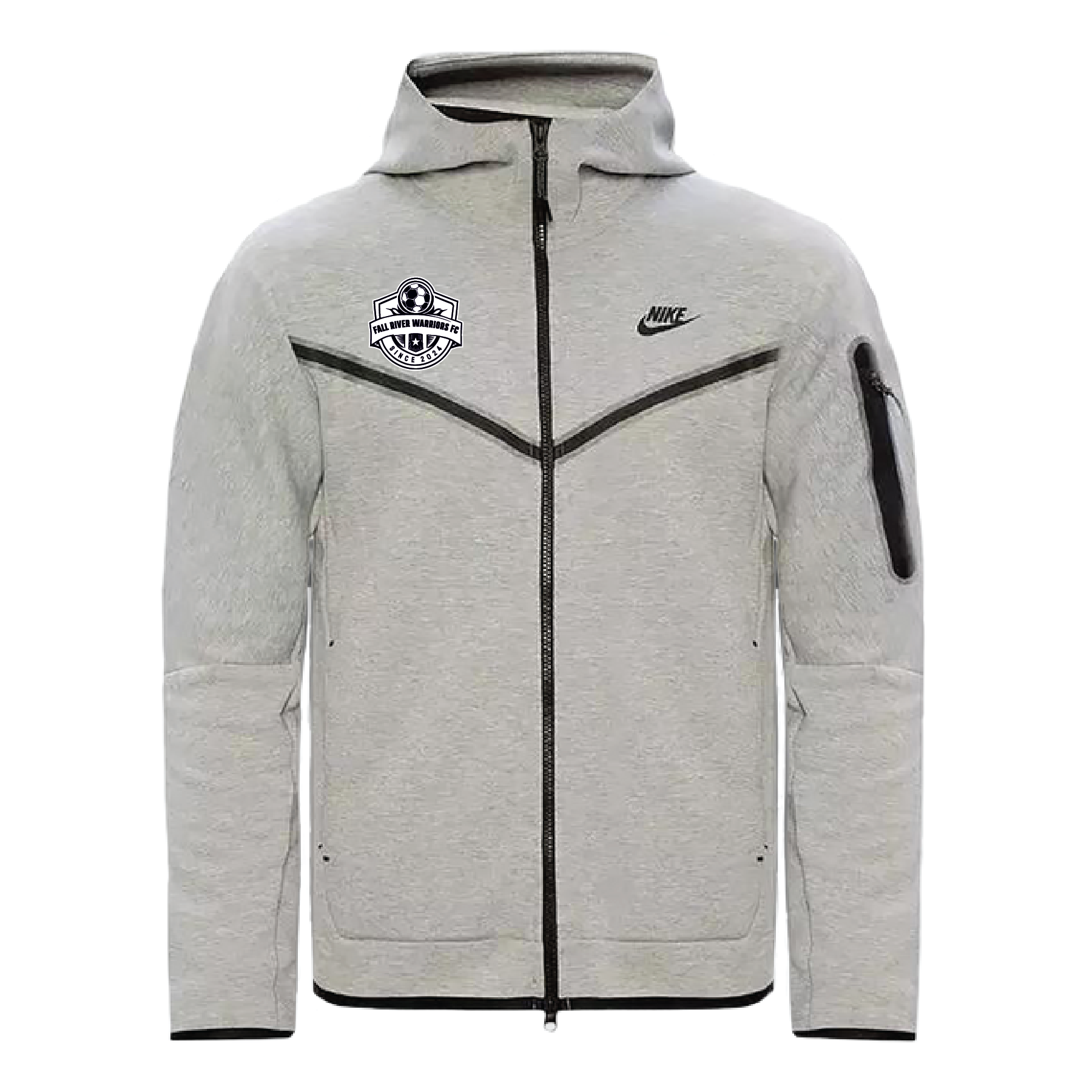 Fall River Warriors FC Nike Tech Fleece FZ Windrunner Grey â Soccer Zone USA