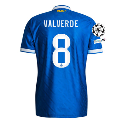 Men's Authentic adidas Valverde Real Madrid Third Jersey 25/26 - UCL