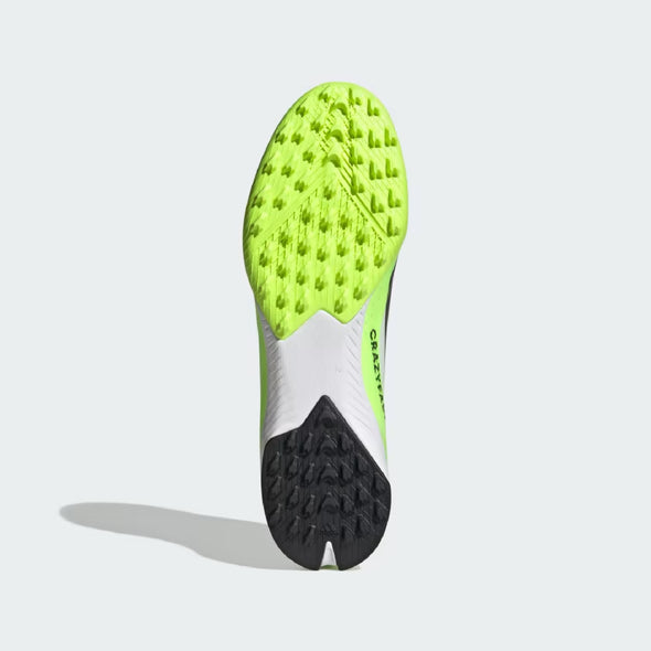 adidas X CrazyFast.3 TF Turf Soccer Cleat - White/Core Black/Lucid Lemon