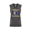 Wolfpack Cheerleading SUPPORTERS Next Level Ladies Muscle Tank Charcoal