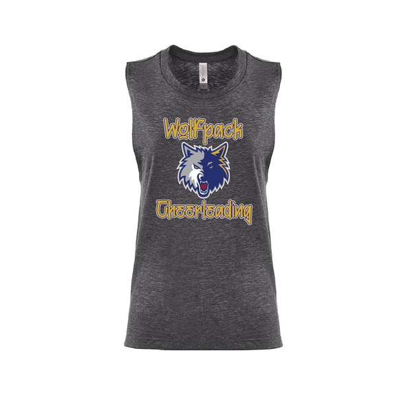 Wolfpack Cheerleading SUPPORTERS Next Level Ladies Muscle Tank Charcoal