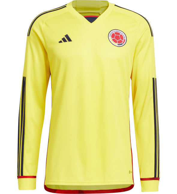 Men's Replica adidas Colombia Long Sleeve Home Jersey 2022/23