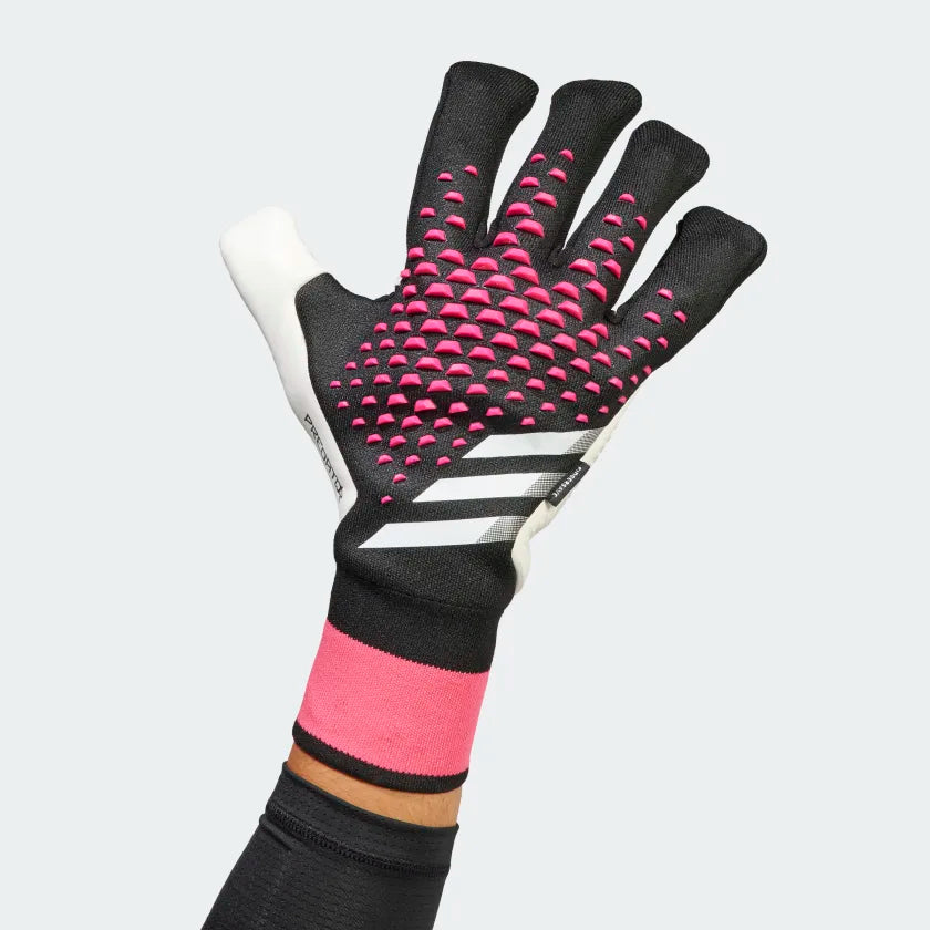 adidas Predator GL Pro Fingersave Goalkeeper Gloves Black White Pink HN3343 Soccer Zone USA