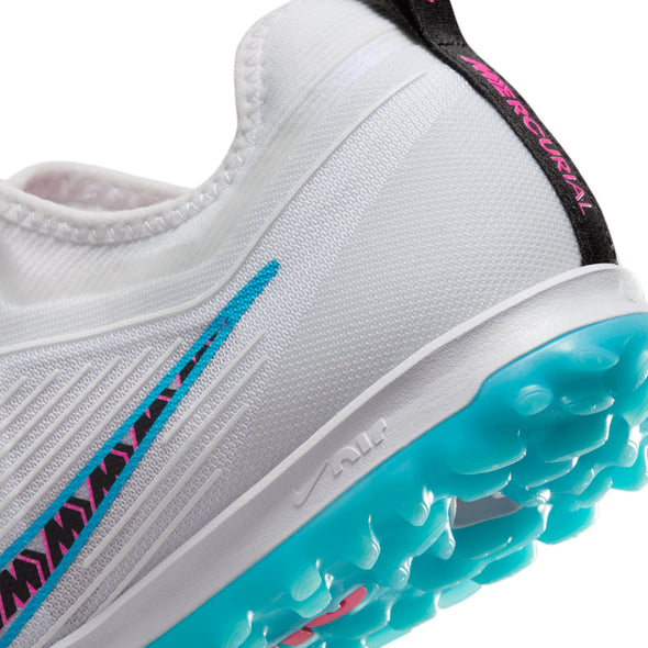 Nike Zoom Mercurial Vapor 15 Pro TF Soccer Shoes - White/BalticBlue/PinkBlast