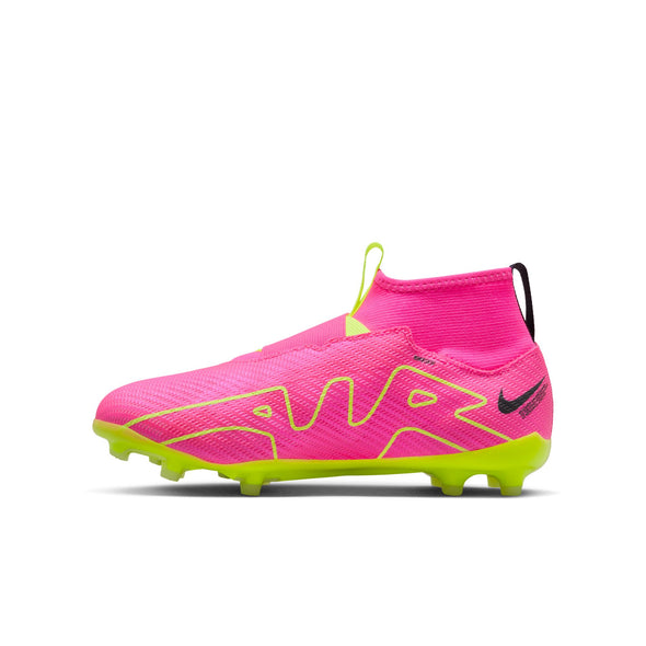 Nike Junior Zoom Mercurial Superfly 9 Pro FG Firm Ground Soccer Cleat PinkBlast/Volt/Grey