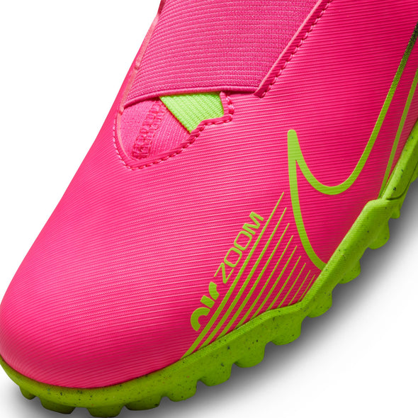 Nike Junior Zoom Mercurial Vapor 15 Academy TF Turf Soccer Shoes -PinkBlast/Volt
