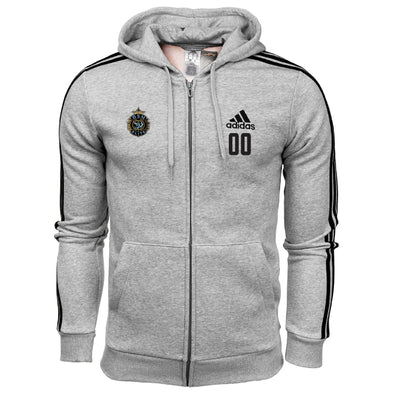 BSM Elite Coaches adidas Three Stripe Fleece Hoodie - Grey