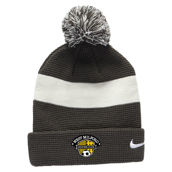 West Milford Nike Authentic Pom Beanie Anthracite/White