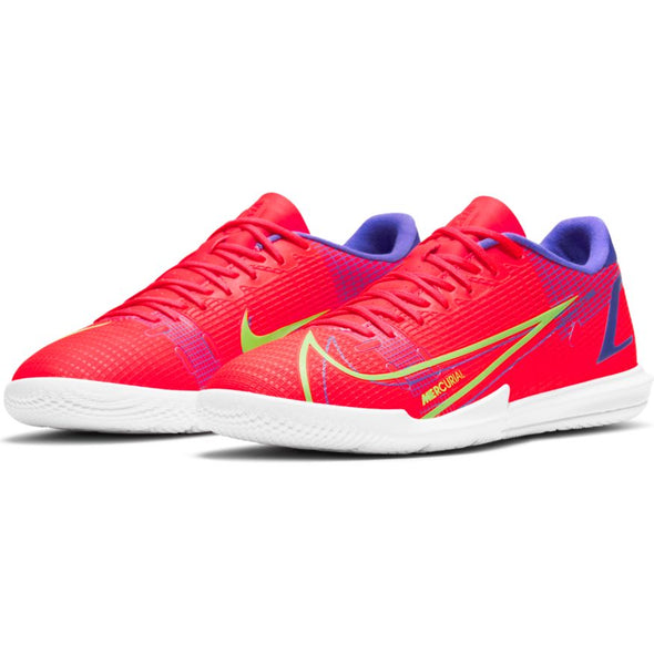 Nike Mercurial Vapor 14 Academy Indoor Shoes - Bright Crimson / Metallic Silver