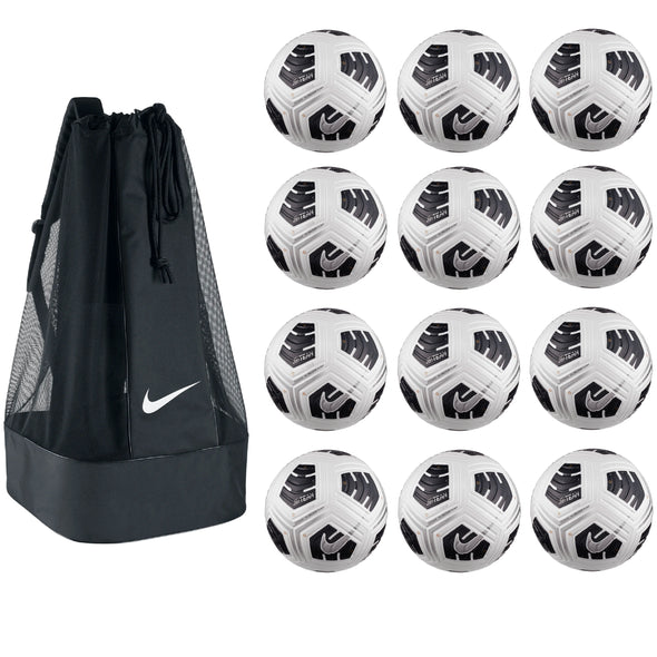 Nike NFHS Club Elite Team Soccer 12 Ball Pack - White/ Black / Metallic Silver - "NEW AND IMPROVED"