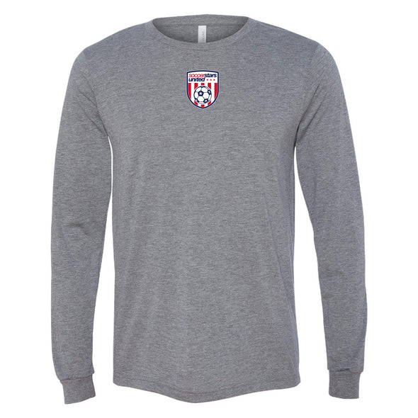 Soccer Stars United New York Crest Long Sleeve Triblend T-Shirt in Grey - Youth/Adult