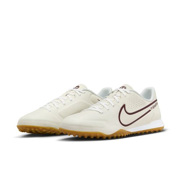 Nike Tiempo Legend 9 Academy TF Turf Soccer Shoe - Sail/Dark Beetroot-Gum/Light  Brown