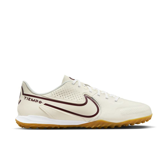 Nike Tiempo Legend 9 Academy TF Turf Soccer Shoe - Sail/Dark Beetroot-Gum/Light  Brown