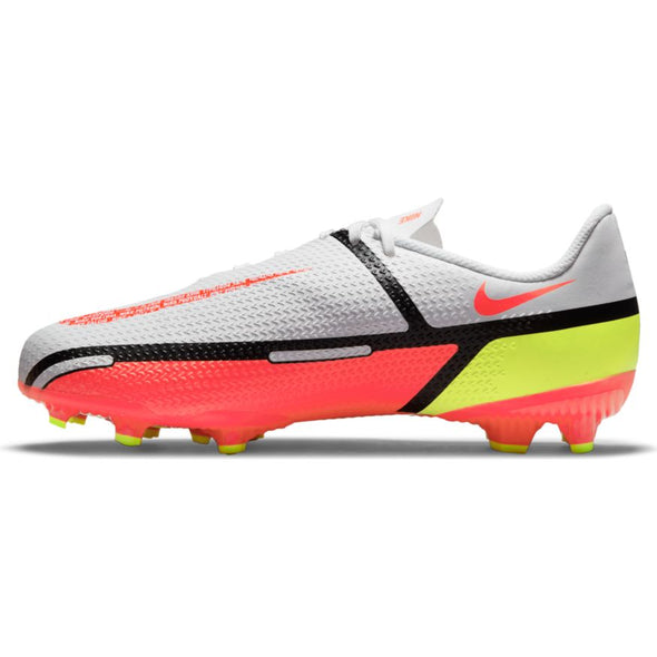 Nike Junior Phantom GT2 Academy FG/MG Soccer Cleat-  White/Volt/Bright Crimson