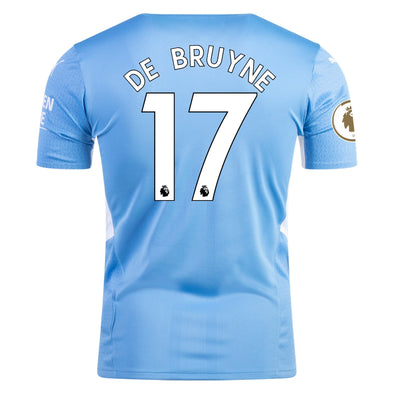 Puma De Bruyne 2021-22 Manchester City AUTHENTIC Home Jersey - MENS