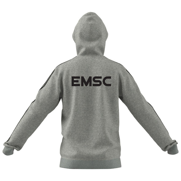 EMSC Long Island Premier adidas Three Stripe Fleece Hoodie - Grey