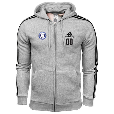 FTA adidas Three Stripe Fleece Hoodie - Grey