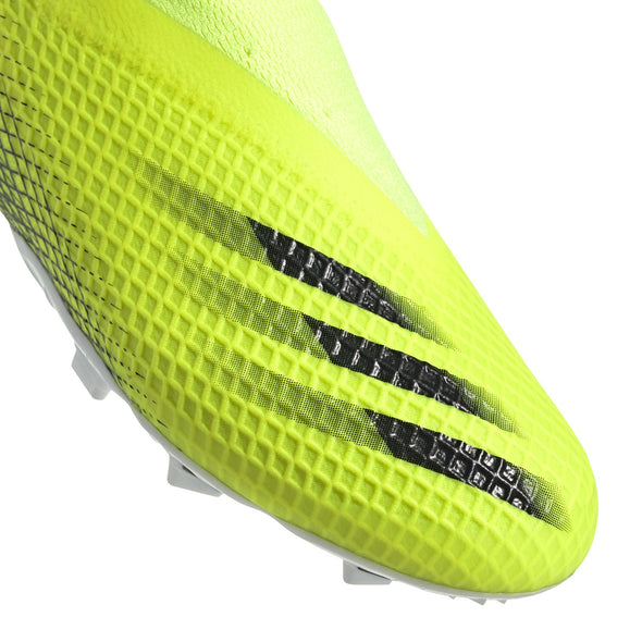 adidas X Ghosted.3 Laceless FG Junior Firm Ground Soccer Cleat - Solar Yellow/Core Black/Team Royal Blue