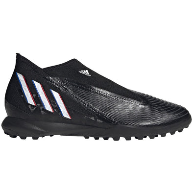 adidas Predator Edge.3 Laceless TF Artificial Turf Soccer Shoes - Core Black/Cloud White/Vivid Red