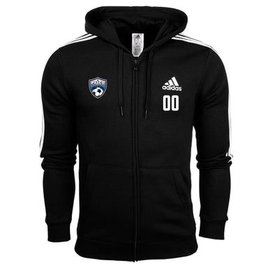 Pasco adidas Three Stripe Fleece Hoodie - Black