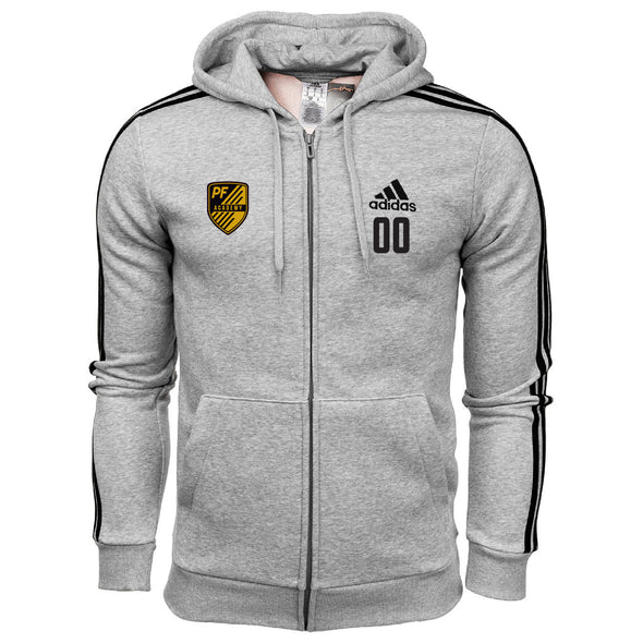 Playmaker Futbol Academy Three Stripe Fleece Hoodie - Grey