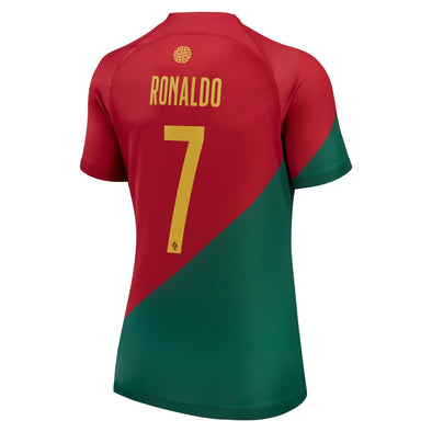 Women's Replica Nike Ronaldo Portugal Home Jersey 2022