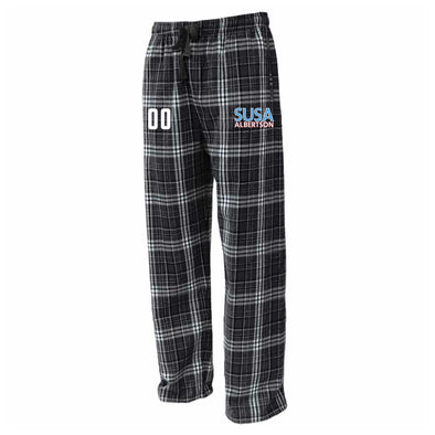 SUSA Albertson Flannel Plaid Pajama Pant Black/White