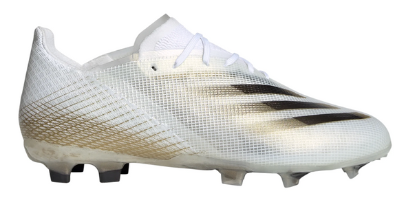 adidas X Ghosted.1 FG Junior Firm Ground Cleat - White/Core Black/Metallic Gold