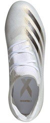 adidas X Ghosted.1 FG Junior Firm Ground Cleat - White/Core Black/Metallic Gold