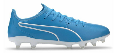 Puma King Pro Firm Ground Soccer Cleat - Luminous Blue/White