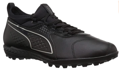Puma One 3 Leather TT Turf Soccer Shoes- Triple Black