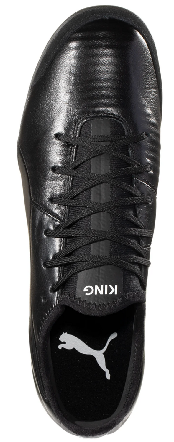 Puma King PRO Leather TT Turf Soccer Shoes- Black/White