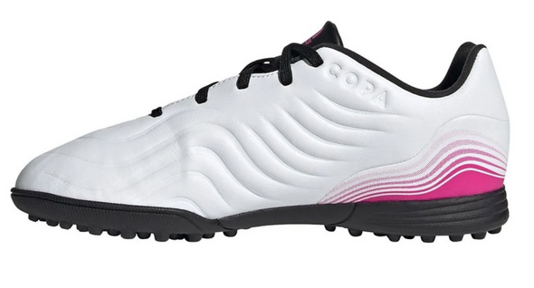 adidas Copa Sense .3 Junior Turf Shoes - White/White/Shock Pink